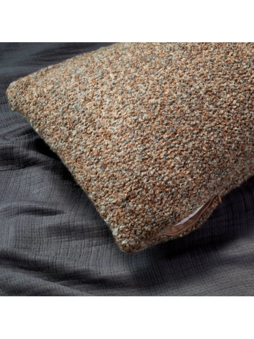 Casaluna 14” x 48” Textured Bouclé Oversized Lumbar Pillow - Brown